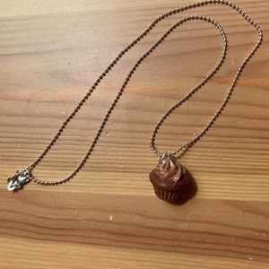 NEW scented CHOCOLATE cupcake TINY HANDS JEWELRY NECKLACE